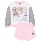 Barbie Girls Living The Dream Fleece Pyjama Set - 7-8 Years / White-Grey-Pink