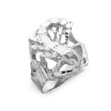 Men's Precision Cut Scorpion Contemporary Ring in Sterling Silver