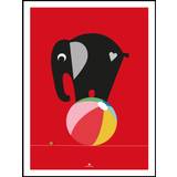 Elephant - Red Plakat (50x70 cm)