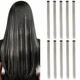 SHEIN 10 Pcs Of 20 Inches Synthetic Woven Clip-In Hair Extensions For Straight Hair Available In Various Colors: Red, Black, Yellow, Lotus Pink, Emerald Gre