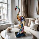 1pc Colorful Flamingo Statue, Modern Art Sculpture For Home Decor And Gift, Home Decoration Living Room, Study, Tv Cabinet, And Office Desktop Decoration