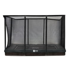 Etan Premium firkantet nedgravet trampolin med sikkerhedsnet - grå 281 x 201 cm (9x6,5 ft)