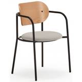 2 x Eclipse spisebordsstole med armlæn i metal og mdf finér H78 cm - Sort/Eg