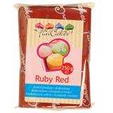 Funcakes fondant, mørkerød / Ruby Red, 250g