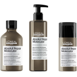 L'Oreal Professionnel Absolut Repair Molecular Shampoo, Rinse-Out Serum & Leave-In