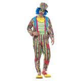 Patchwork Horror-Clown Deluxe Kostüm kaufen M - blau/grün/pink/gelb - M