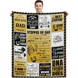 SHEIN 1pc Bonus Dad Gifts,Step Dad Blanket Gifts,Birthday Fathers Day Blanket Gifts For Stepped Dad, Best Step Dad Ever Blanket Gifts, Stepfather Flannel Bl