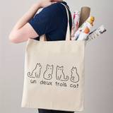 1 Pc Kawaii Cat Tote Bag Pattern Cat Tote Bag, Cat Canvas Tote Bagshopping Bag, Cat Lover Gift, Cat Bag, Cat Illustration Tote Bag