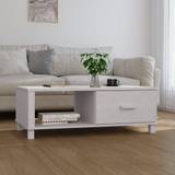 sofabord HAMAR 100x55x35 cm massivt fyrretræ hvid