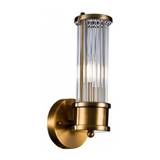 Væglampe i glas og metal H29 cm - Aldret guld/Klar rillet