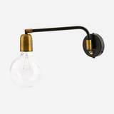 House Doctor Wall Lighting, Molecular, Black/Brass-L: 22 cm - Black/Brass