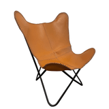 Flagermusstol i ægte læder (fås i flere forskellige farver) (Farve: Brun læder - sort stel (model "Lomdom"))
