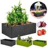 SHEIN 1Pc Garden Beds Plant Grow Bags For Vegetables Rectangle Non-Woven Fabrics Aeration Planting Bags Planter Pot With Handles For Flowers Vegetables Plan