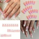 SHEIN 48pcs Women Mixed Color Wearable Nails, Elegant High-End Fashionable Style, Suitable For Sisters, Best Friends And Parent-Child Outfits.