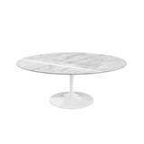 Knoll - Saarinen Oval Table - Soffbord, Vitt underrede, skiva i matt Statuarietto marmor
