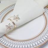 SHEIN 1pc Rhinestone Flower Decor Napkin Ring, Creative Napkin Ring Simple Decoration For Birthday, Wedding, Banquet