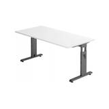Hammer højdejusterbart skrivebord i stål og melamin H65 - 80 x 160 x 80 cm - Grafitgrå/Hvid