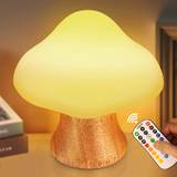 Wooden Mushroom Lamp Angtuo Baby Nightlight for Kids with 16 Colors Variable and Dimmable Kids Room Lamp Bedside Light for Breastfeeding Baby Bedroom