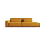Lina højrevendt 3-personers sofa i velour B274 cm - Guld