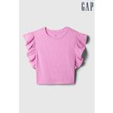 Gap Pink Crinkle Flutter Sleeve Top (6mths-5yrs)
