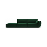 Kaelle venstrevendt 4-personers sofa i velour B286 cm - Flaskegrøn