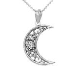 Crescent Necklace in 9ct White Gold