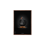 BRAINCHILD Plakat- sort svane 50*70 cm Lys egetræ