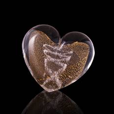 Golden Heart krystal skulptur med aske og guld