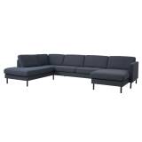 Ask sofa (U-Hjørnesofa venstrevendt L336 x D219/152 cm, Golf Navy stof)