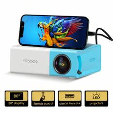 Mini Projector Portable P For Office Home TheaterOutdoorParty Projector For Laptop Smartphone Game ConsoleTV StickPCCompatible With USB HDMl Audio AV - Blue