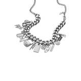 Stainless steel charm chain necklace