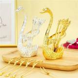 SHEIN 1pc European Style Swan Shaped Cutlery And Coffee Spoon Storage Holder Multi-Functional Organizer