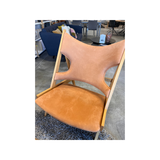 Udstillingsmodel AUDO knitting lounge chair, cognac Tilbud - Tilbud