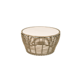 Basket sofabord, medium - Cane-line Weave, Graphite / Travertine look, ceramic