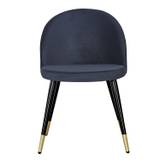 Velvet spisebordsstol, m. armlæn - sort velour og sort metal