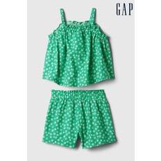 Gap Green Linen-Cotton Print Vest Top and Shorts Set (12mths-5yrs)