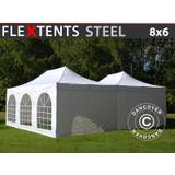 Foldetelt FleXtents Easy up pavillon Steel 8x6m Hvid, inkl. 8 sider