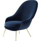 GUBI Bat Lounge Chair High Back 39 cm - Brass Semi Matt Velvet