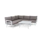 Brafab Villac sofagruppe Hvid med beige hynde 2 st 2-personers moduler, hjørne & sofaborde