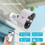 Security Camera Wireless Outdoor Wireless Security Camera With AI Human Detection PIR Motion Detect Night Vision Security Camera Way Talk GHz WiFi Com - White - one-size