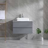 Bathlife Extas 800 møbelsæt i grå med vask, bundventil og bordplade