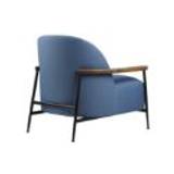 GUBI Sejour Lounge Chair Fully Upholstered W Armrest SH: 35 cm - Walnut / Mica 2501