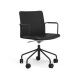 Swedese Stella kontorstol kan hæves/sænkes med tilt læder Elmosoft 99999 sort, sort stel, affjedring i ryggen