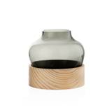 Lav vase smoke/wood