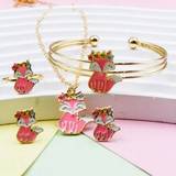 SHEIN 5pcs/Set Fashionable Delicate Cute Fox Shaped Pendant Necklace, Ring, Earrings, Bracelet, Perfect For & Festival Gift