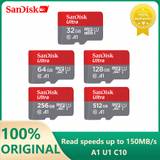 SHEIN SanDisk Ultra Micro SD Card 512GB 256GB 128GB 64GB 32GB MicroSDXC Card MicroSDHC UHS-I Class10 Micro SD Card 140MB TF Card SD/TF Flash Card Mini SD F