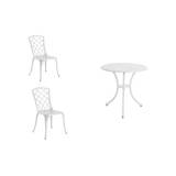Brafab Arras cafésæt Hvid 2 stole & bord 70 cm