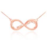 Best Friends Infinity Necklace in 9ct Rose Gold