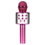 Trådløs karaoke mikrofon med bluetooth højttaler - Pink