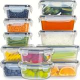 12pcs Container Set, Food Storage Containers With Lids, Airtight Leak Proof Easy Snap Lock And Bpa-free Plastic Container Set, For Picnic, Camping, Office And School, Kitchen Supplies